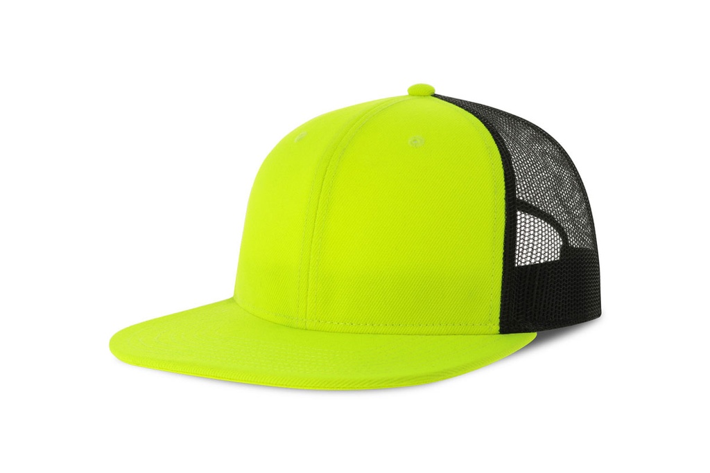 Czapka z siatką i płaskim daszkiem - Yellow & Black