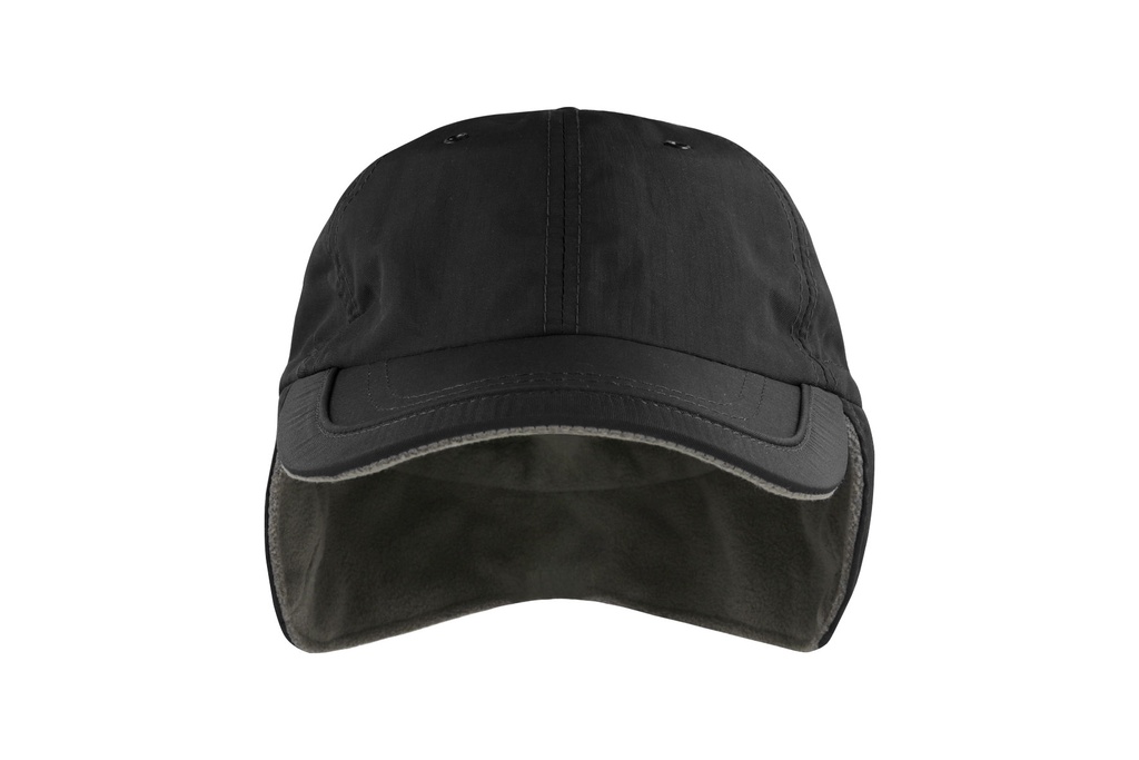 Czapka zimowa z nausznikami z recyklingu - Black