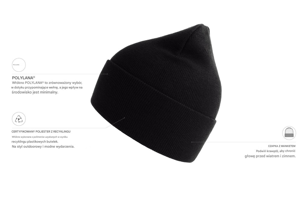 Dwuwarstwowa czapka z recyklingu - Black