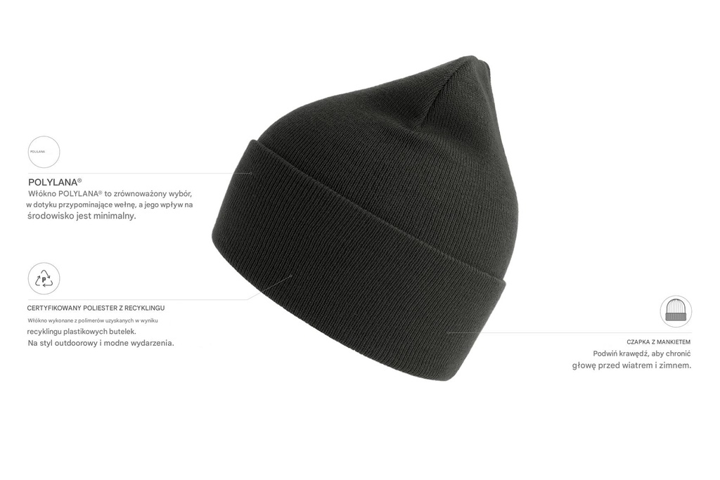 Dwuwarstwowa czapka z recyklingu - Dark Grey Melange