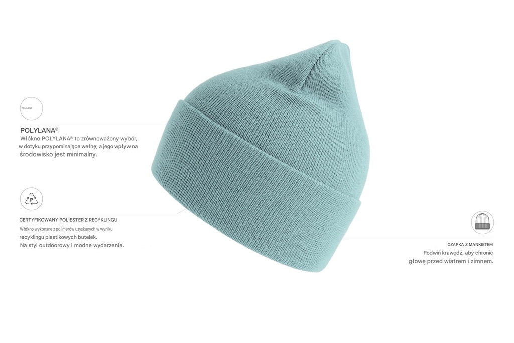 Dwuwarstwowa czapka z recyklingu - Light Blue