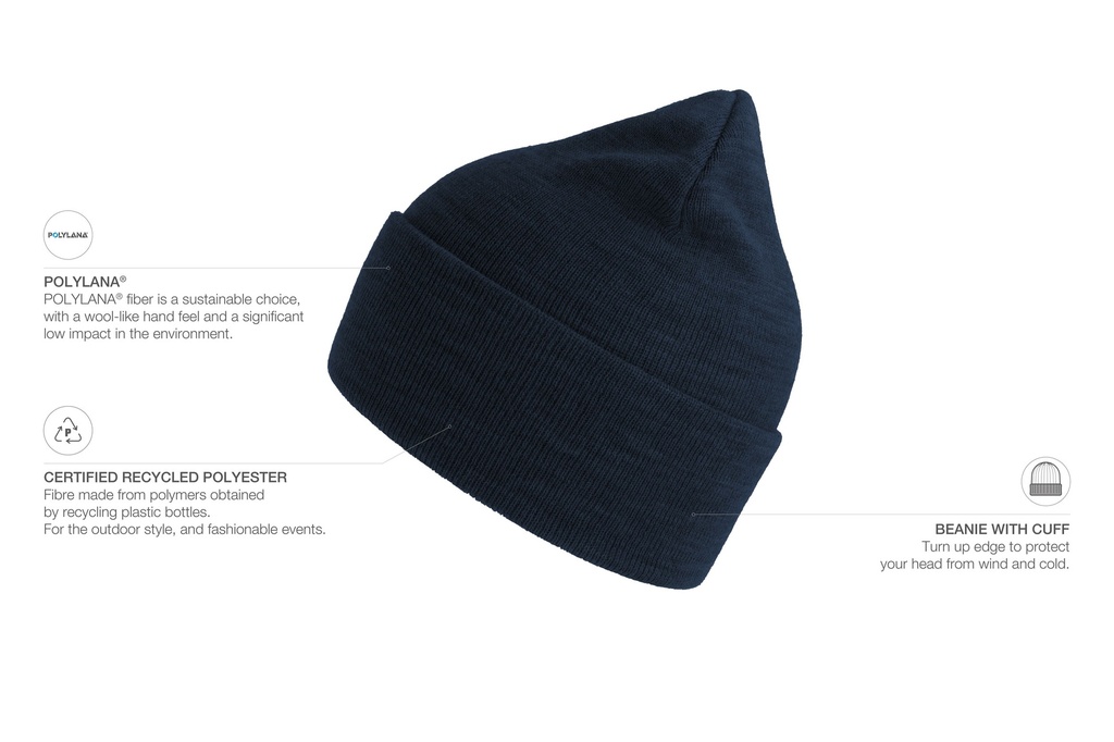 Dwuwarstwowa czapka z recyklingu - Navy