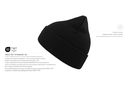 Dwuwarstwowa czapka beanie z wywinięciem - Black