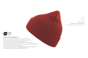 Dwuwarstwowa czapka beanie z wywinięciem - Off Red