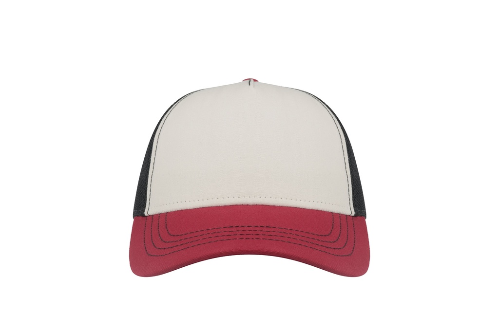 Czapka Trucker z Recyklingu - White & Burgundy & Black