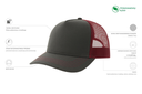 Czapka Trucker z Recyklingu - Dark Grey & Burgundy