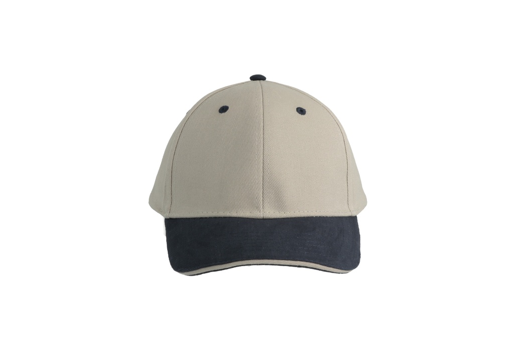 Czapka bawełniana 6-panelowa z zakrzywionym daszkiem - Grey & Navy