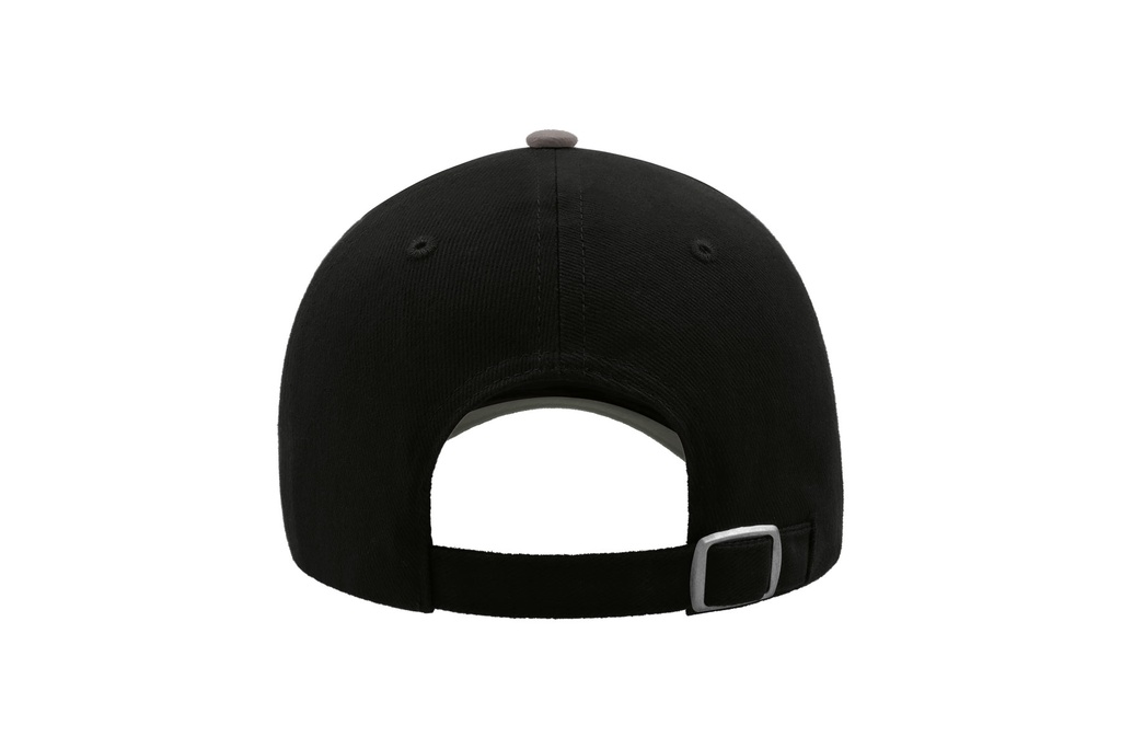 Czapka bawełniana 6-panelowa z zakrzywionym daszkiem - Black & Grey