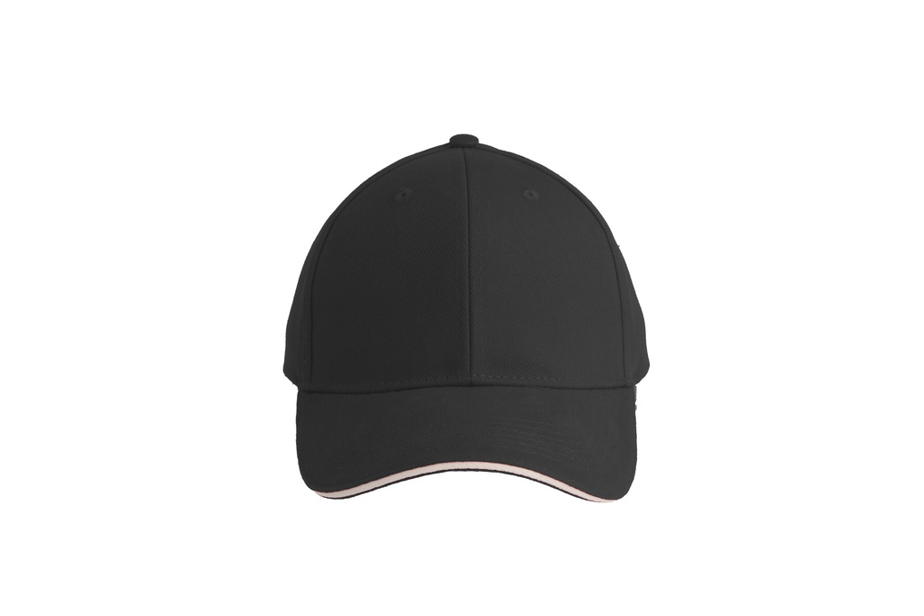 Czapka bawełniana 6-panelowa z zakrzywionym daszkiem - Black & White