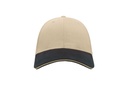 Czapka bawełniana 6-panelowa z zakrzywionym daszkiem - Natural & Navy