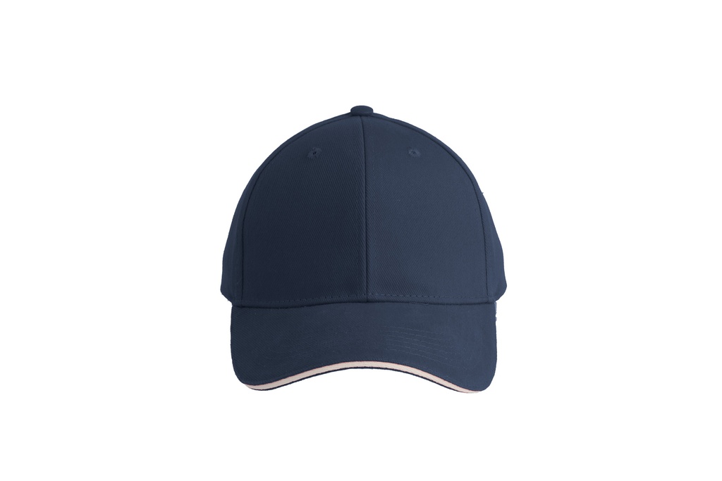 Czapka bawełniana 6-panelowa z zakrzywionym daszkiem - Navy & White