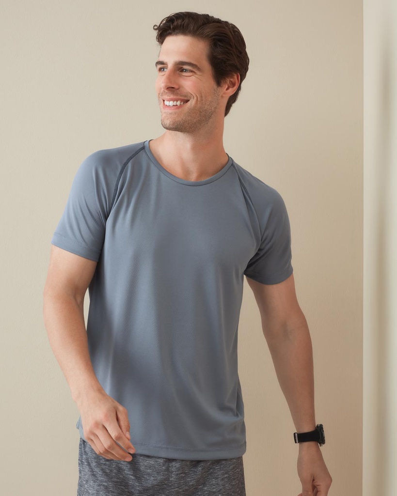 Koszulka Sportowa Męska z Raglanowymi Rękawami - Black Opal