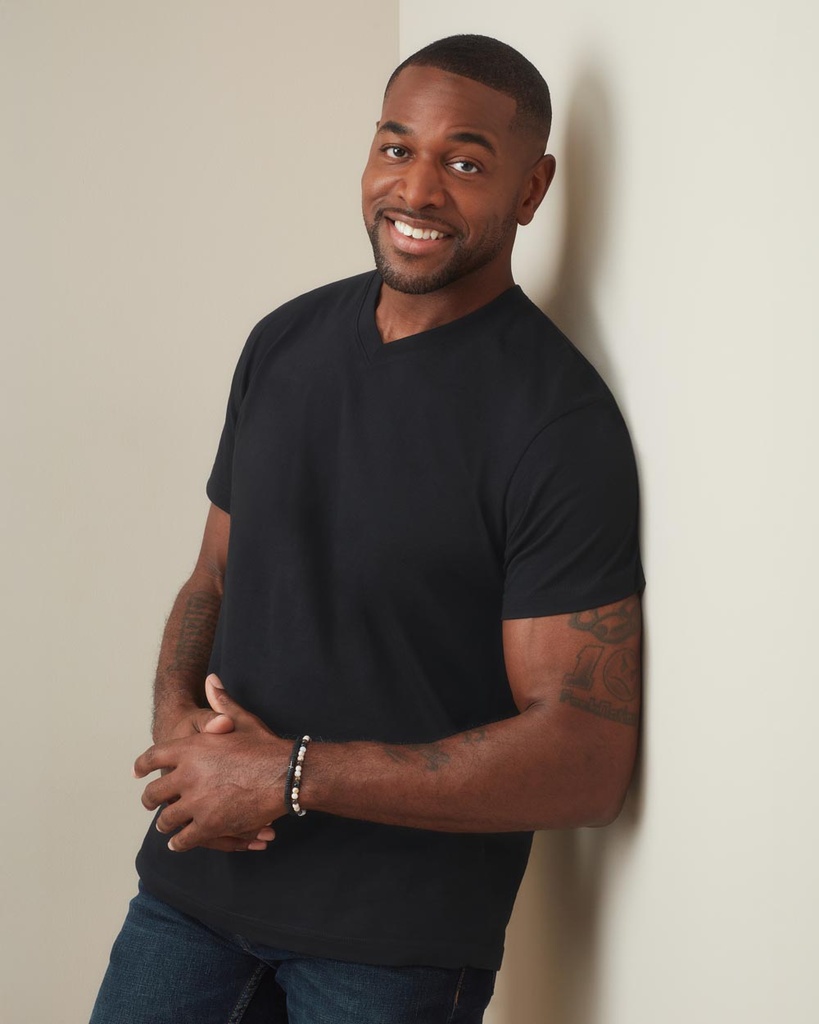 T-shirt klasyczny V-neck, krótki rękaw - Orange