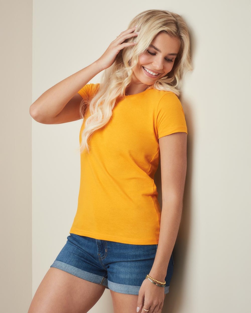 Klasyczny damski t-shirt z krótkim rękawem - Brilliant Orange