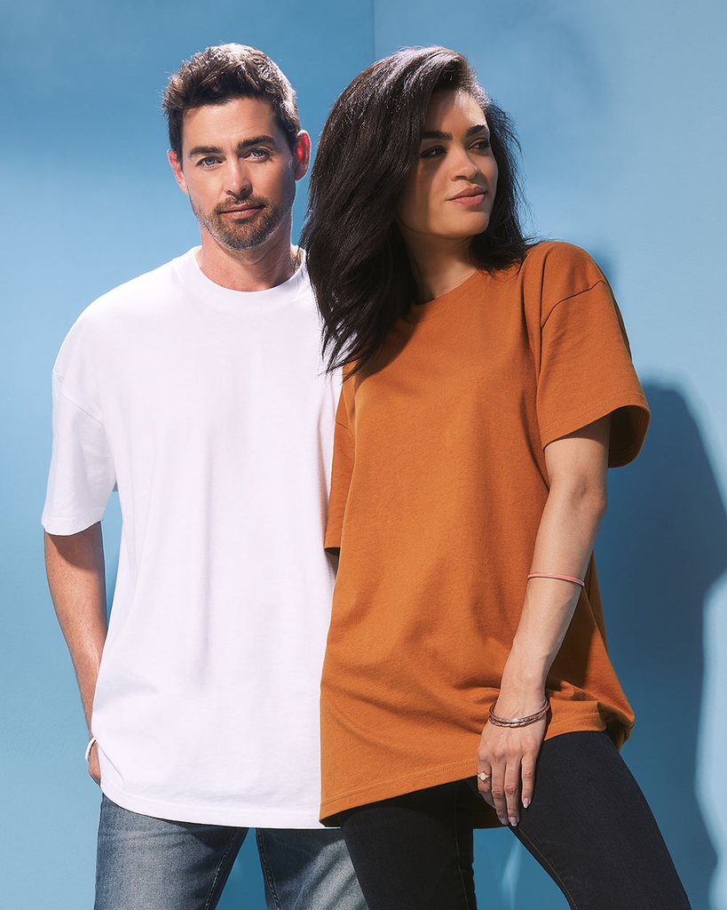 Koszulka unisex oversize z grubej bawełny - Light Olive