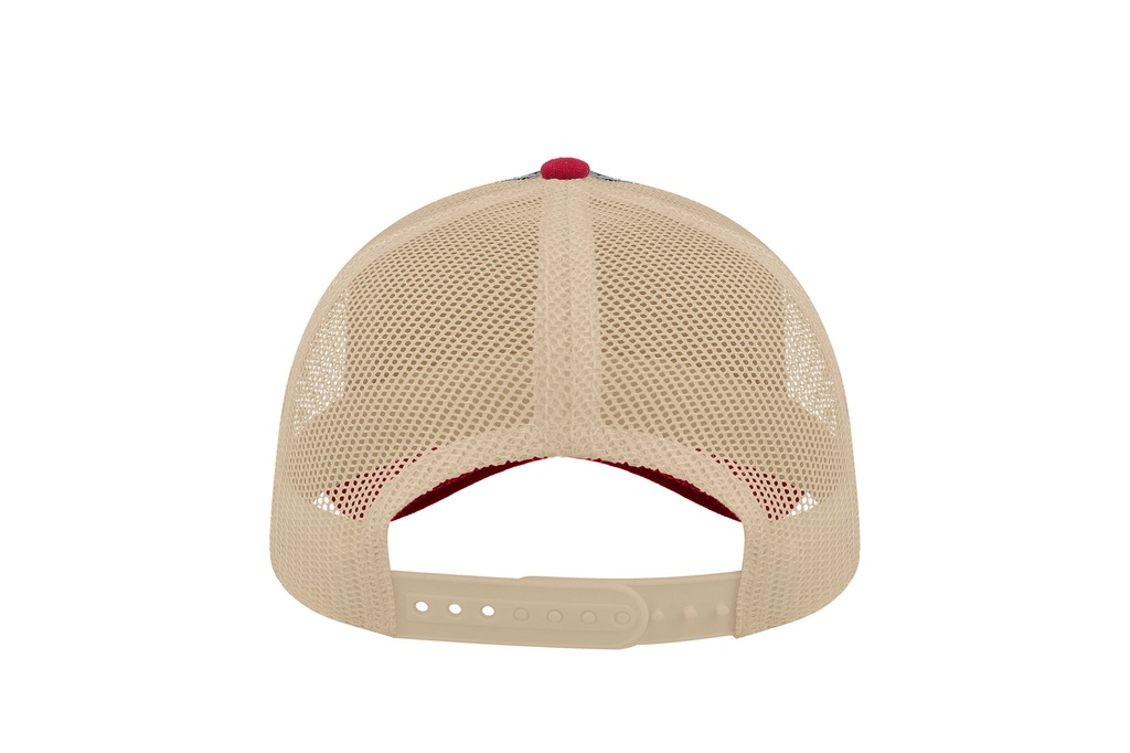 Czapka 5-panelowa z siateczką - Navy & Burgundy & Beige