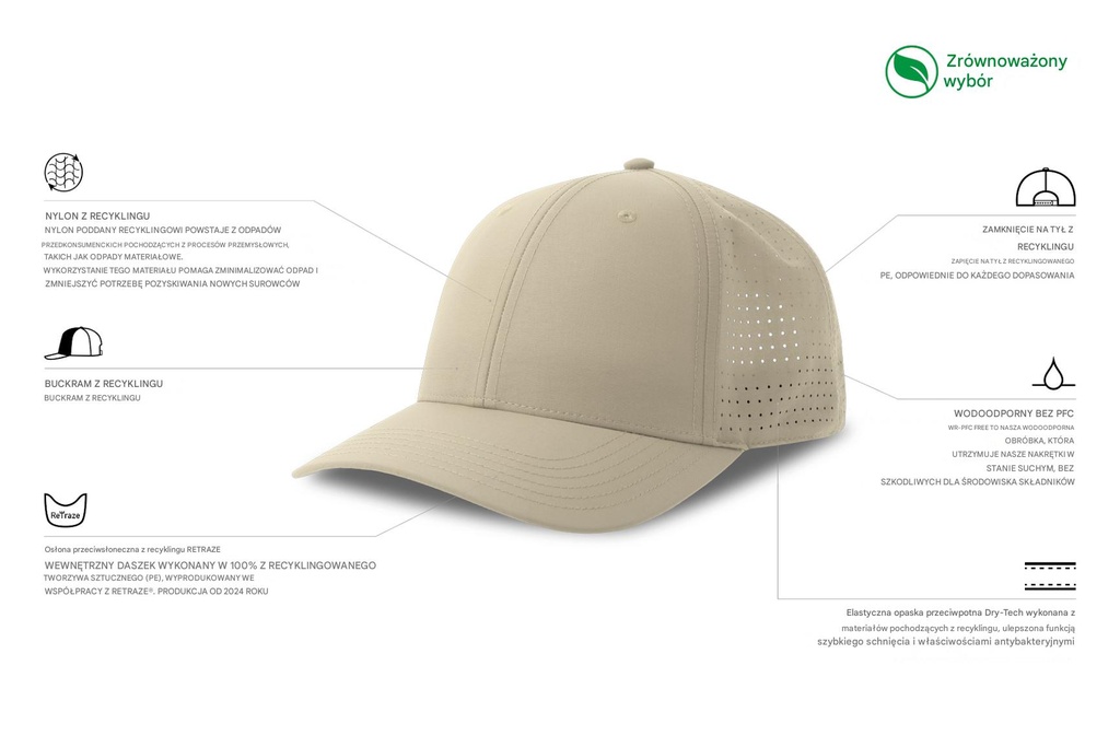 Czapka z daszkiem z recyklingu - Stone