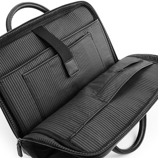 Torba na laptopa Slim 15,6” ze skóry syntetycznej - Black