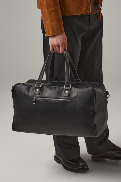Torba weekendowa ze skóry ekologicznej - Black