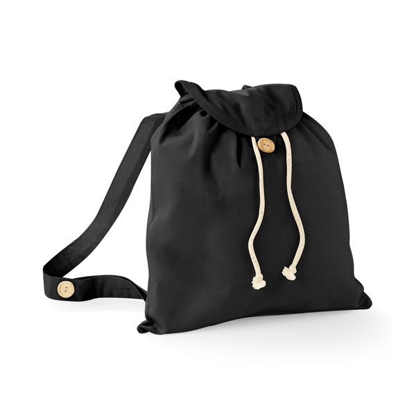 Plecak bawełniany z troczkami 8L - Black