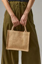 Mała torba jutowa z uchwytami - Natural Gold