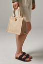 Mini torba prezentowa z juty i bawełny - Natural