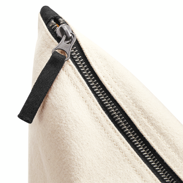 Torba Canvas na Akcesoria z Zamkiem - Natural & Black