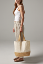 Torba płócienna z jutowym spodem 18L - Natural