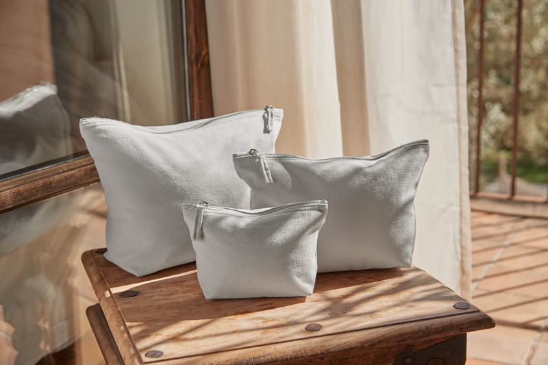 Bawełniana Saszetka z Zamkiem - Light Grey