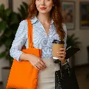 Torba bawełniana z długimi uchwytami - Orange