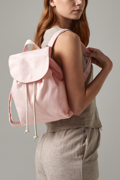 Mały plecak z bawełny ekologicznej - Pastel Pink