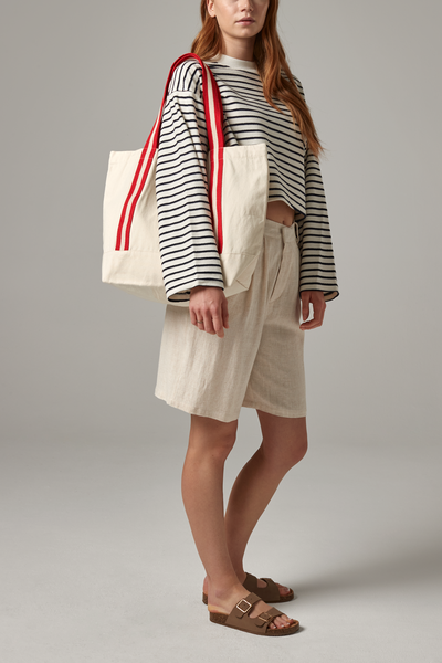 Torba płócienna z bawełny ekologicznej 19L - Natural & Classic Red