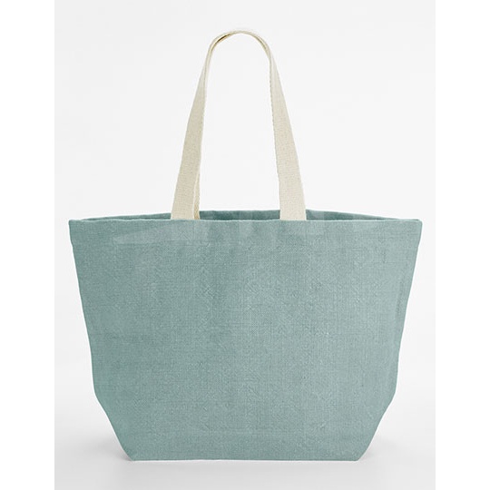 Torba plażowa z juty z kieszenią - Duck Egg Blue