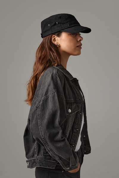 Czapka Army z daszkiem i zapięciem na rzep - Vintage Black