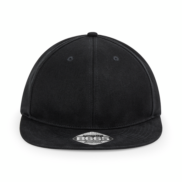 Czapka z płaskim daszkiem 6-panelowa - Black