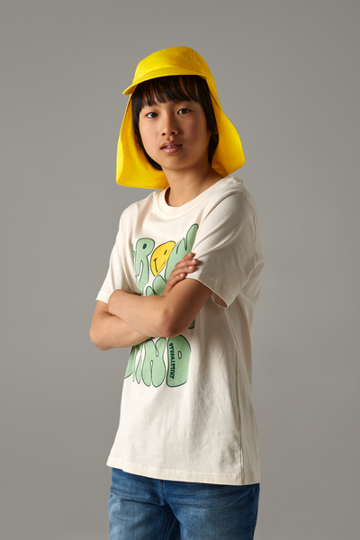 Czapka dziecięca z osłoną karku - Yellow