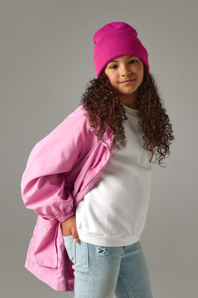 Dziecięca Dwuwarstwowa Czapka z Wywijanym Brzegiem - Fuchsia