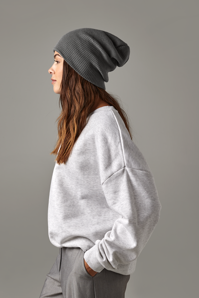 Czapka dzianinowa prążkowana dwuwarstwowa - Black