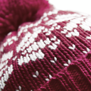 Czapka zimowa Fair Isle z pomponem - Burgundy & White
