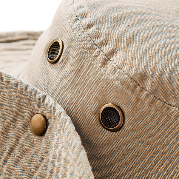 Kapelusz Outback Bawełniany z Troczkiem UV50+ - Pebble