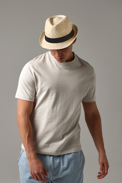 Kapelusz Trilby słomkowy unisex - Natural