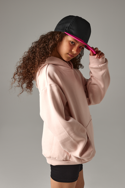 Czapka dziecięca snapback z płaskim daszkiem - Black & Bright Red