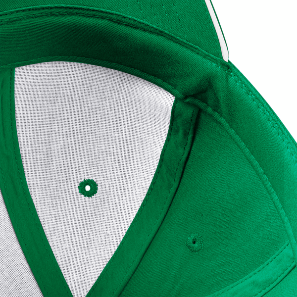 Czapka 6‑panelowa z bawełny czesanej - Kelly Green & White