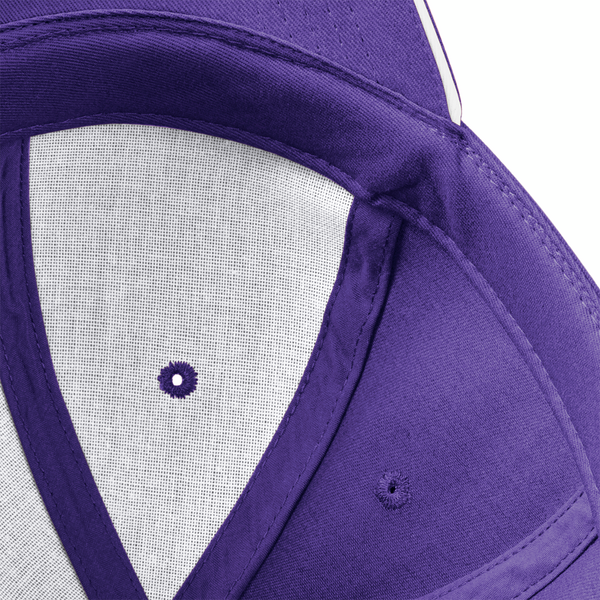 Czapka 6‑panelowa z bawełny czesanej - Purple & White