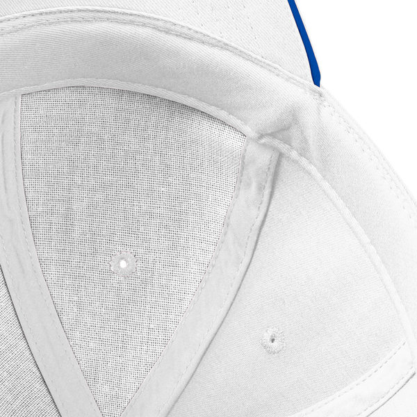 Czapka 6‑panelowa z bawełny czesanej - White & Bright Royal