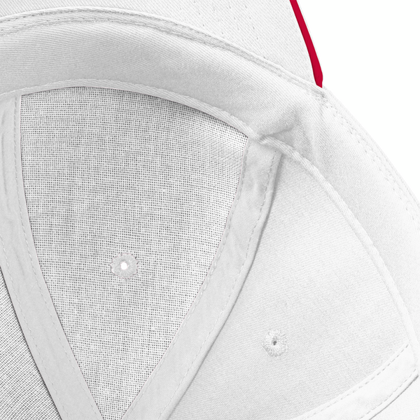 Czapka 6‑panelowa z bawełny czesanej - White & Classic Red