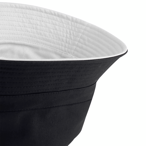 Dwustronny kapelusz bawełniany z krótkim rondem - Black & Light Grey