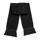 Klasyczny Dwuwarstwowy Szalik z Frędzlami - Black