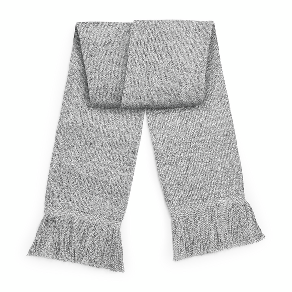 Klasyczny Dwuwarstwowy Szalik z Frędzlami - Heather Grey