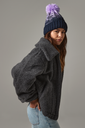 Czapka ombre z pomponem - Black & Light Grey